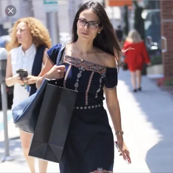 Tory Burch Nell Blue Embroidered Dress Large - Picture 2 of 12